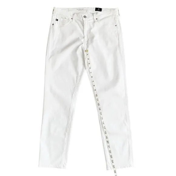 AG Prima Ankle /Cigarette Ankle White Skinny Jeans! Retail $225.