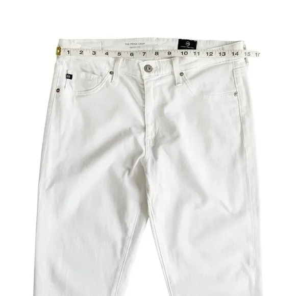 AG Prima Ankle /Cigarette Ankle White Skinny Jeans! Retail $225.