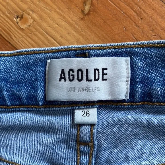 Agolde Nico High Rise Light Wash Jeans 26