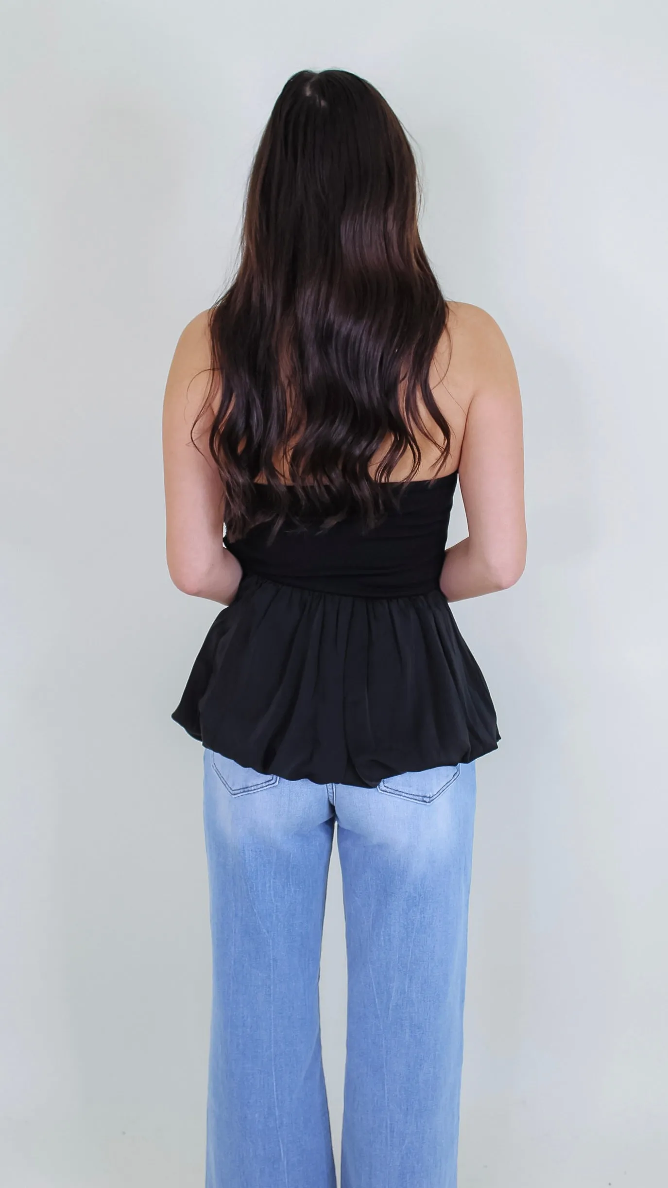 Aitana Black Peplum Top