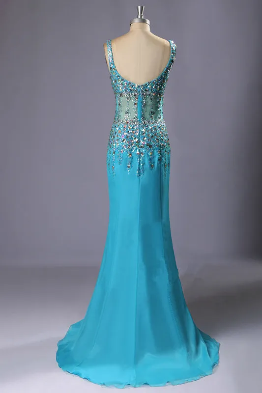 Anneprom Crystaled Sheer Bodice Sparkle Prom Dress APP0408