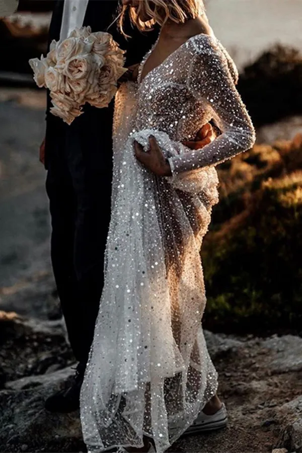 Anneprom New 2021 Collection of Sparkle Wedding Dress for Sale, Cheap Wedding Dress Online APH0048