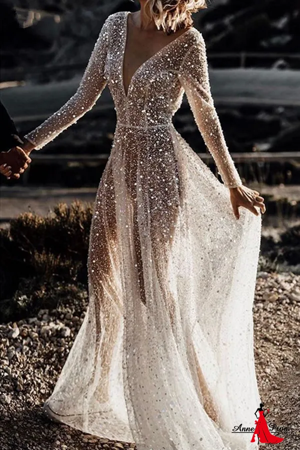 Anneprom New 2021 Collection of Sparkle Wedding Dress for Sale, Cheap Wedding Dress Online APH0048