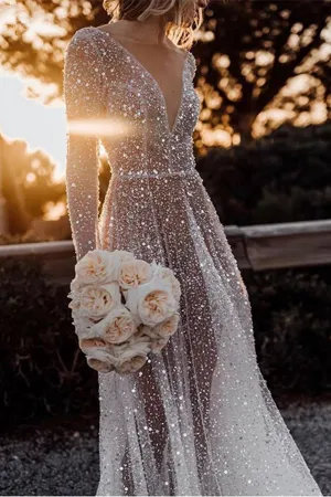 Anneprom New 2021 Collection of Sparkle Wedding Dress for Sale, Cheap Wedding Dress Online APH0048