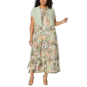 Antthony Women's Natural Flow Printed Maxi Dress And Bolero