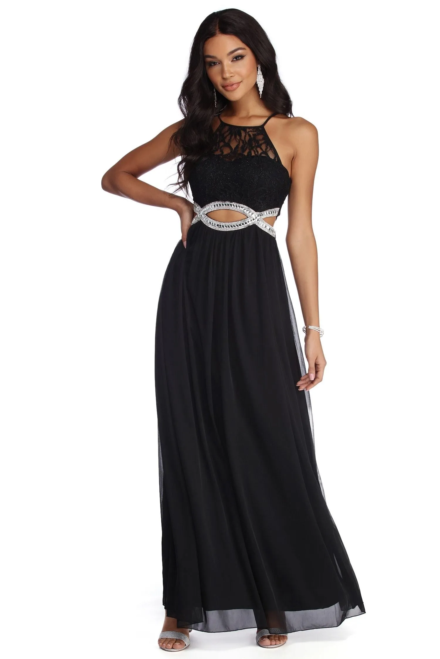 Anya Formal Lace Charming And Gemstone Dress