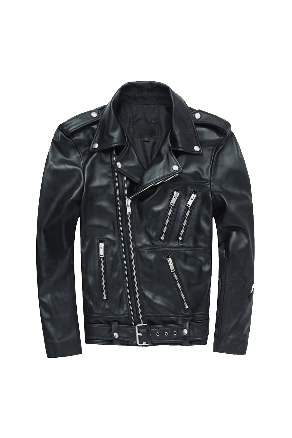 Apollo Black Leather Biker Jacket