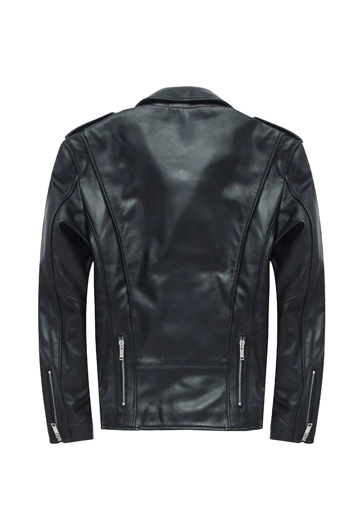 Apollo Black Leather Biker Jacket