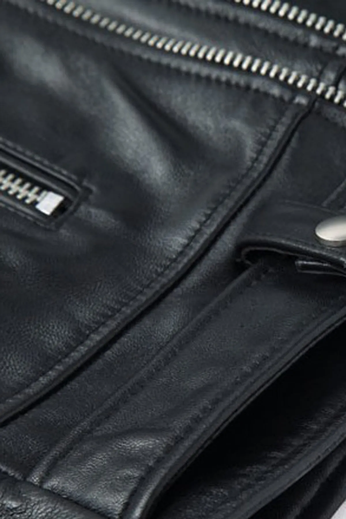 Apollo Black Leather Biker Jacket