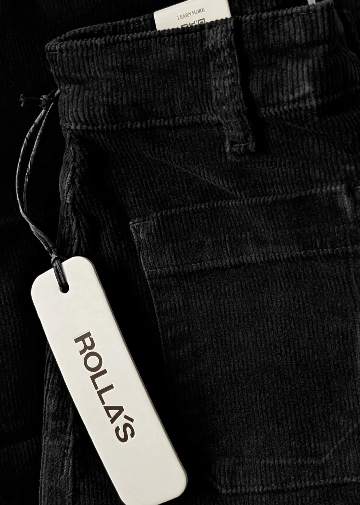 Ash Black Corduroy Sailor Pants <br> <i> ankle length </I>