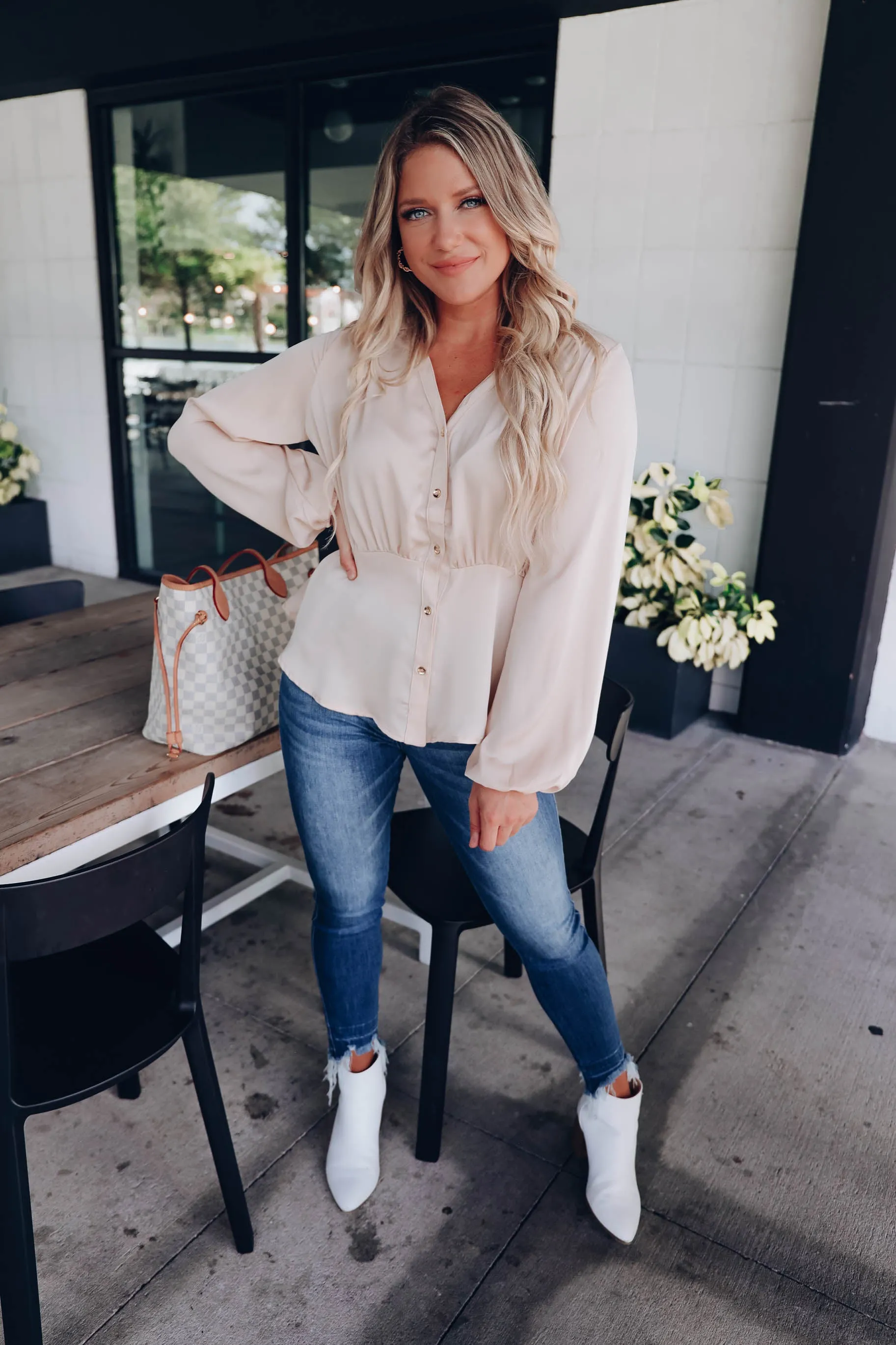 Astoria Satin Peplum Blouse