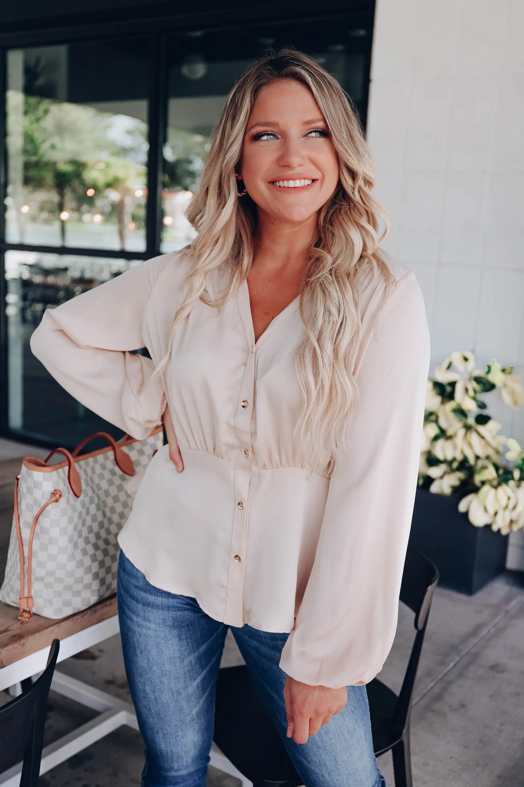 Astoria Satin Peplum Blouse
