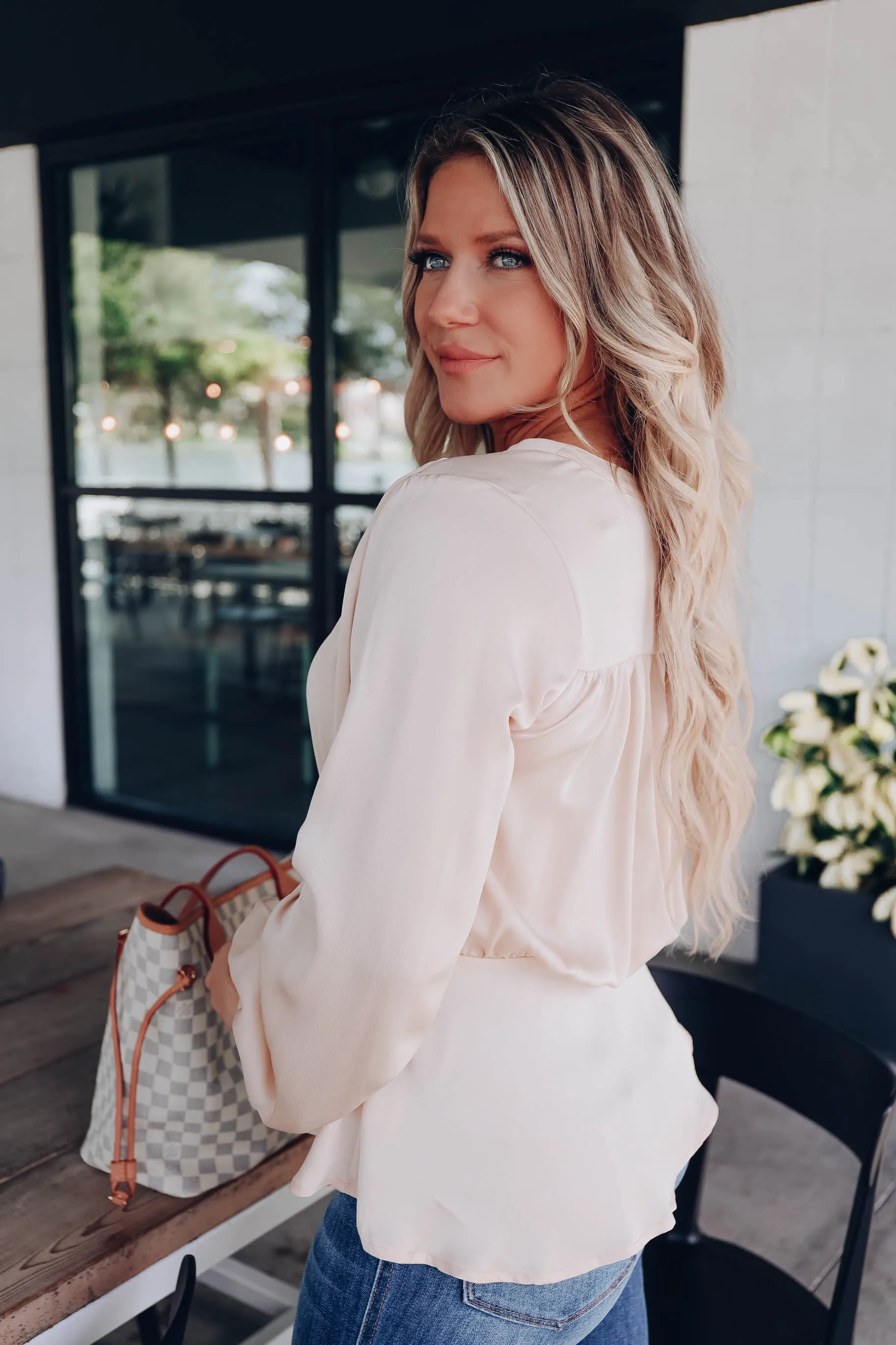 Astoria Satin Peplum Blouse