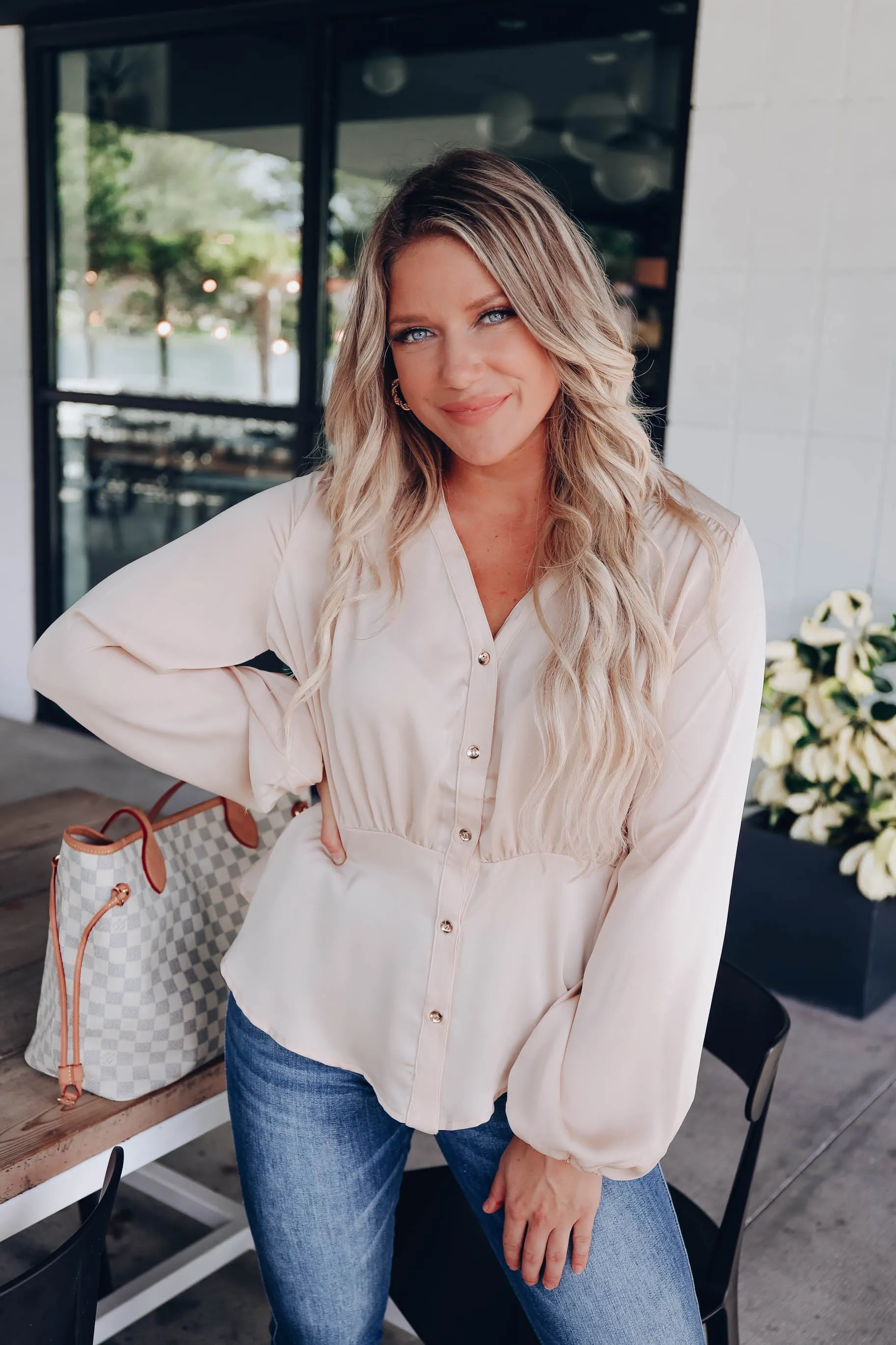 Astoria Satin Peplum Blouse