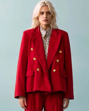 Augusta Ruby Corduroy Blazer