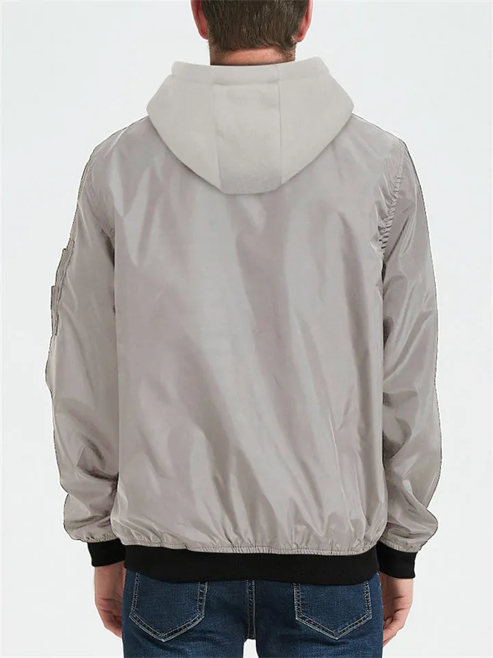 Autumn Simple Waterproof Hooded Jackets for Men