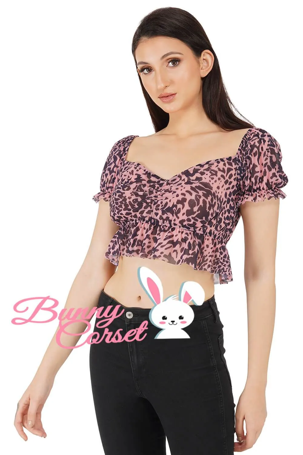 Aviva Leopard Print Mesh Top