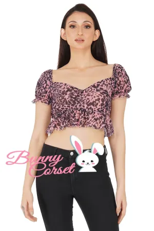 Aviva Leopard Print Mesh Top