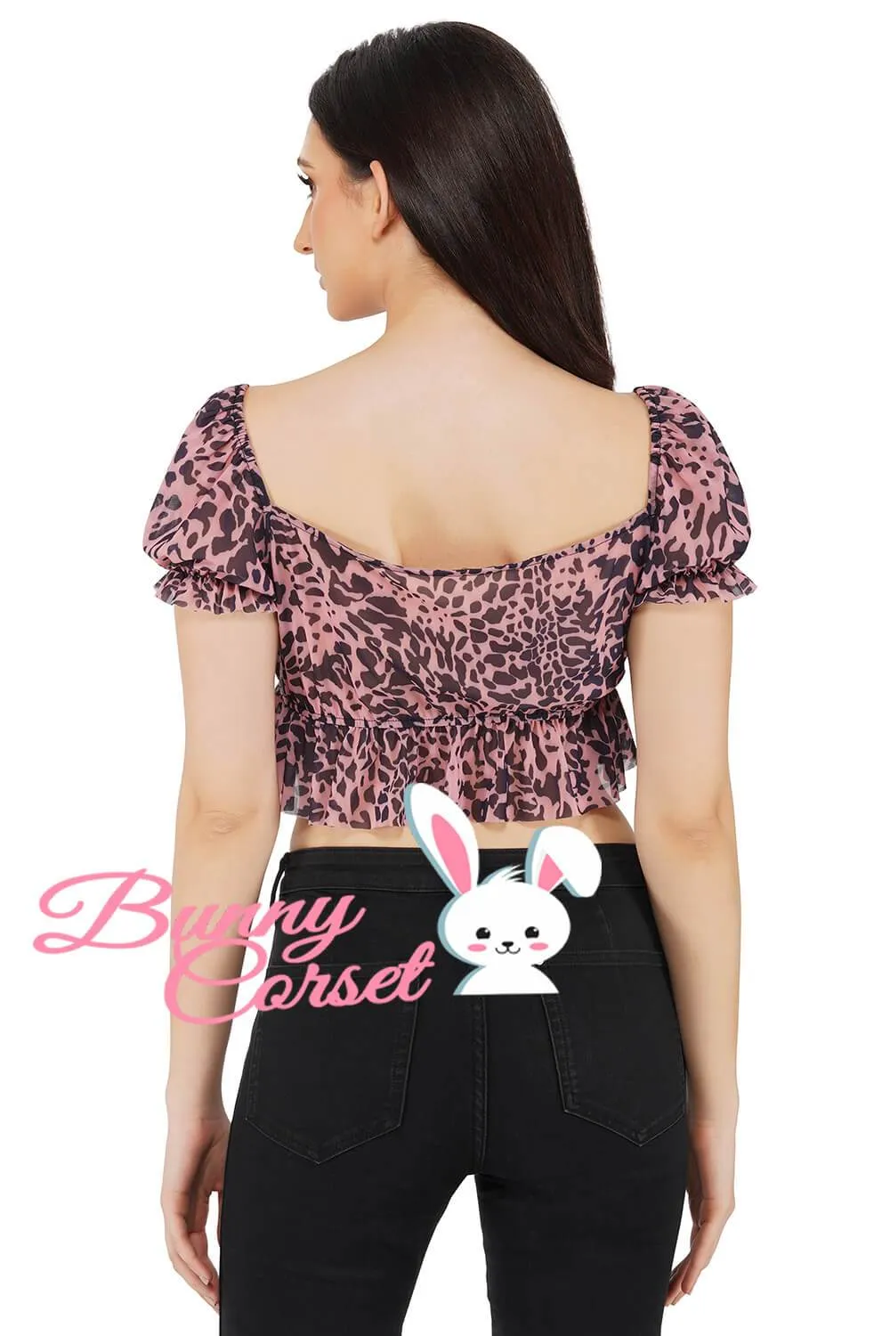 Aviva Leopard Print Mesh Top