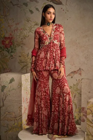 AWESPIRING PEPLUM GHARARA SET