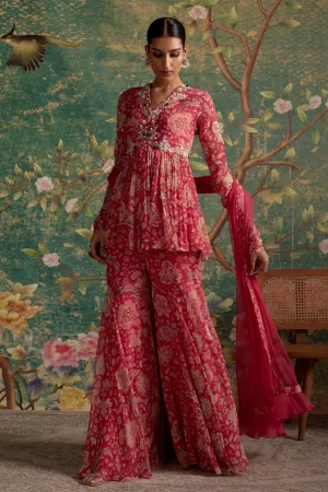 AWESPRING PEPLUM SHARARA SET