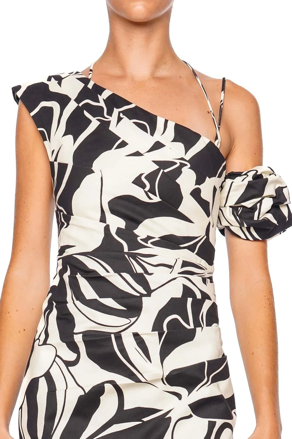 Azize Asymmetrical Draped Mini Dress