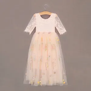 Baby Enchanted Dress - Embroidered Pink Lace