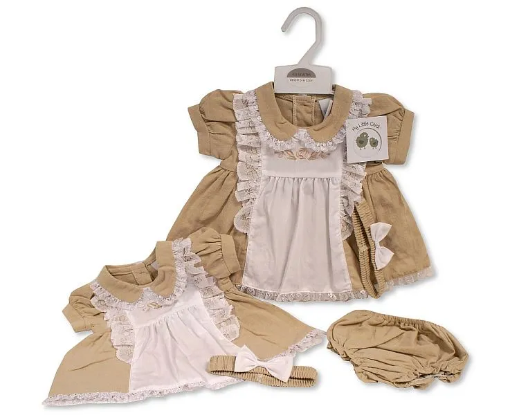 Baby Linen Dress with Lace and Embroidery (6-24m) (PK6) BIS-2120-6277