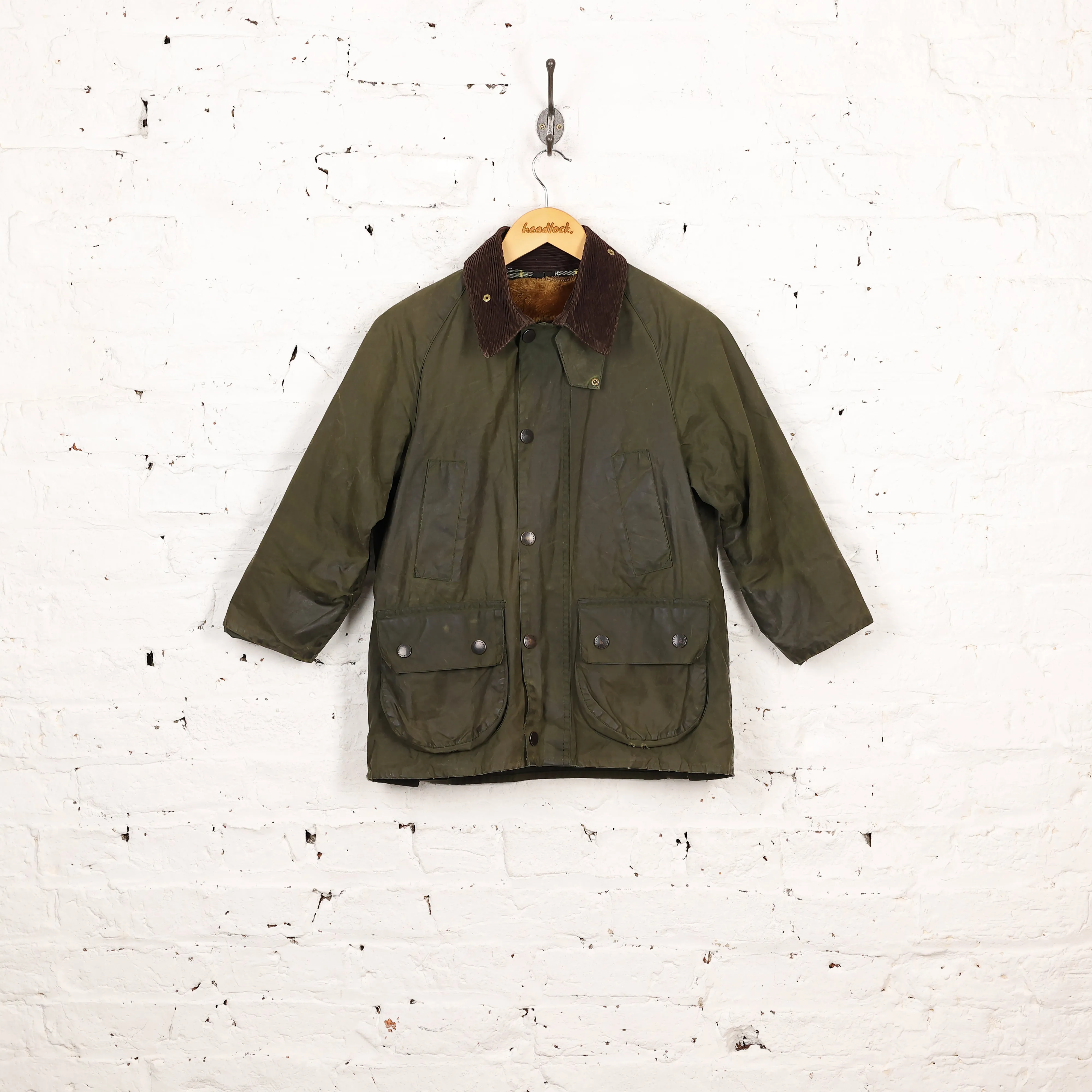 Barbour Bedale Lined Wax Jacket Coat - Green - XXXS