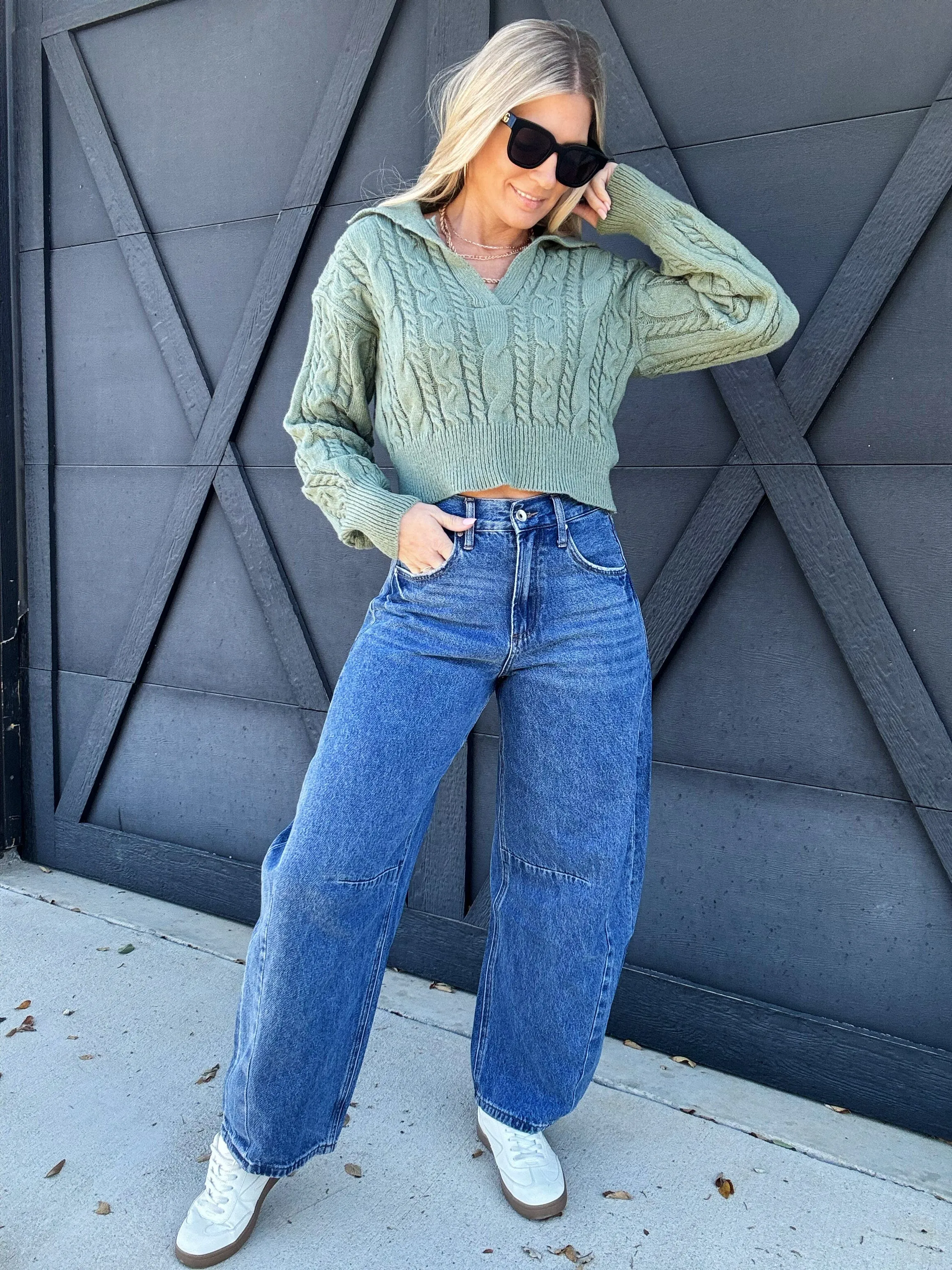 Bayeas Katia Tailored Barrel Leg Jeans