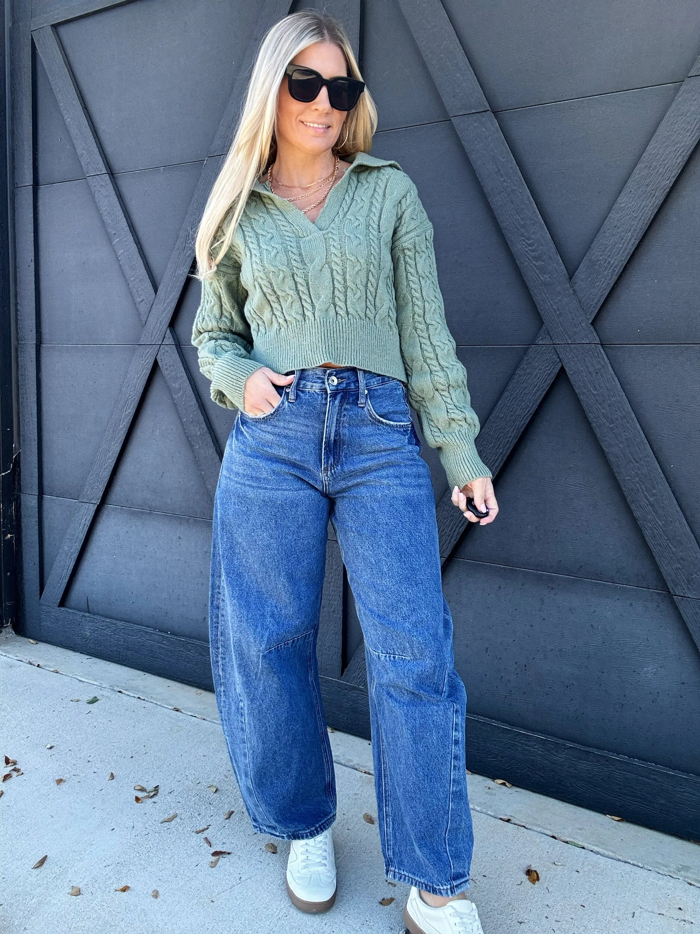 Bayeas Katia Tailored Barrel Leg Jeans