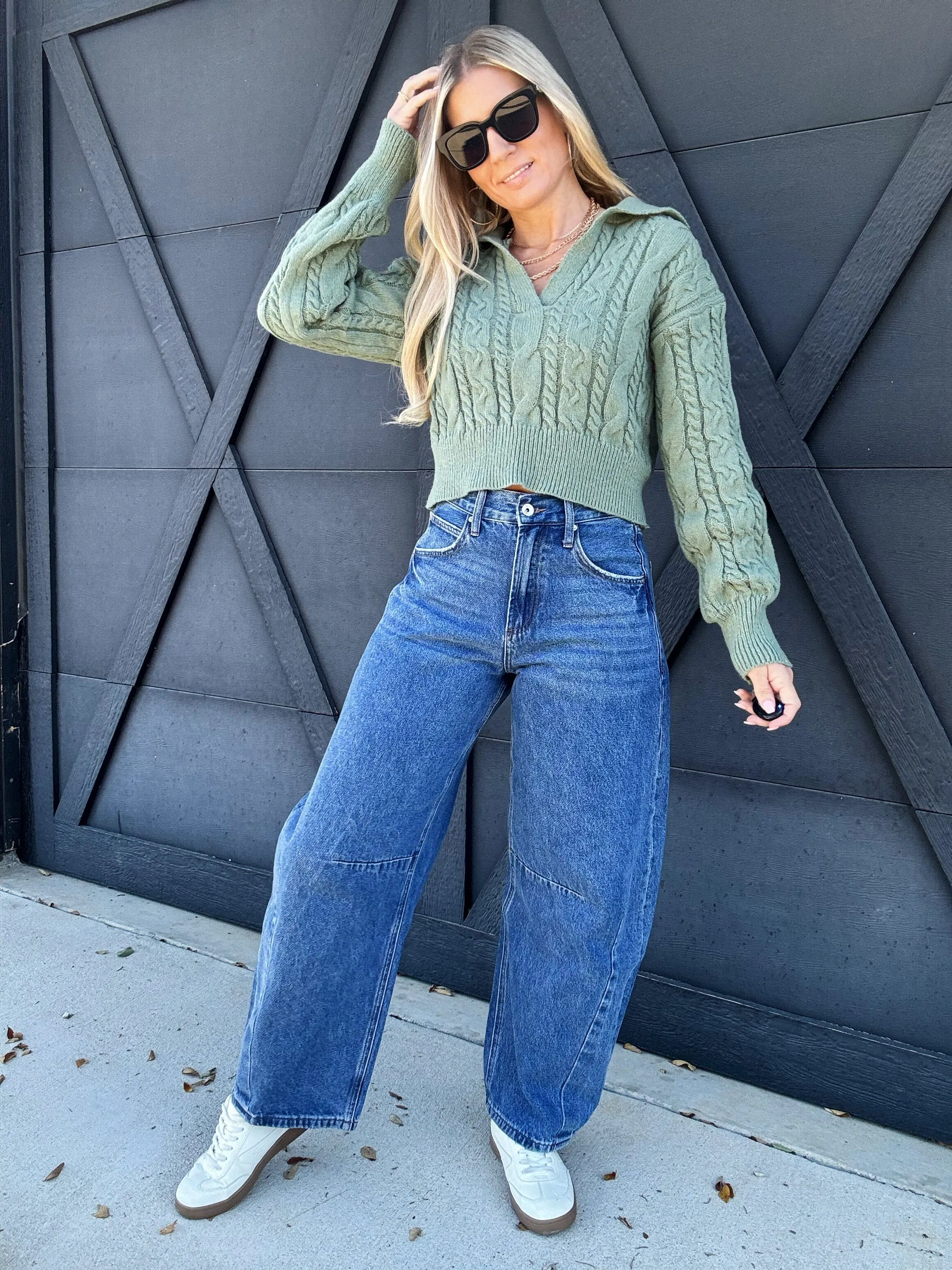 Bayeas Katia Tailored Barrel Leg Jeans