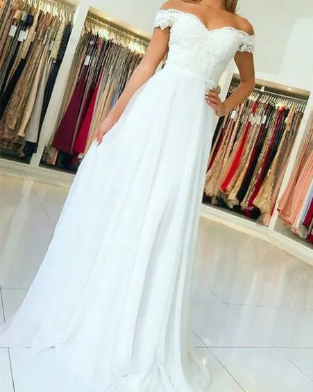 Beautiful Light Champagne Prom Dresses Lace Appliques Off The Shoulder Long Homecoming Dress