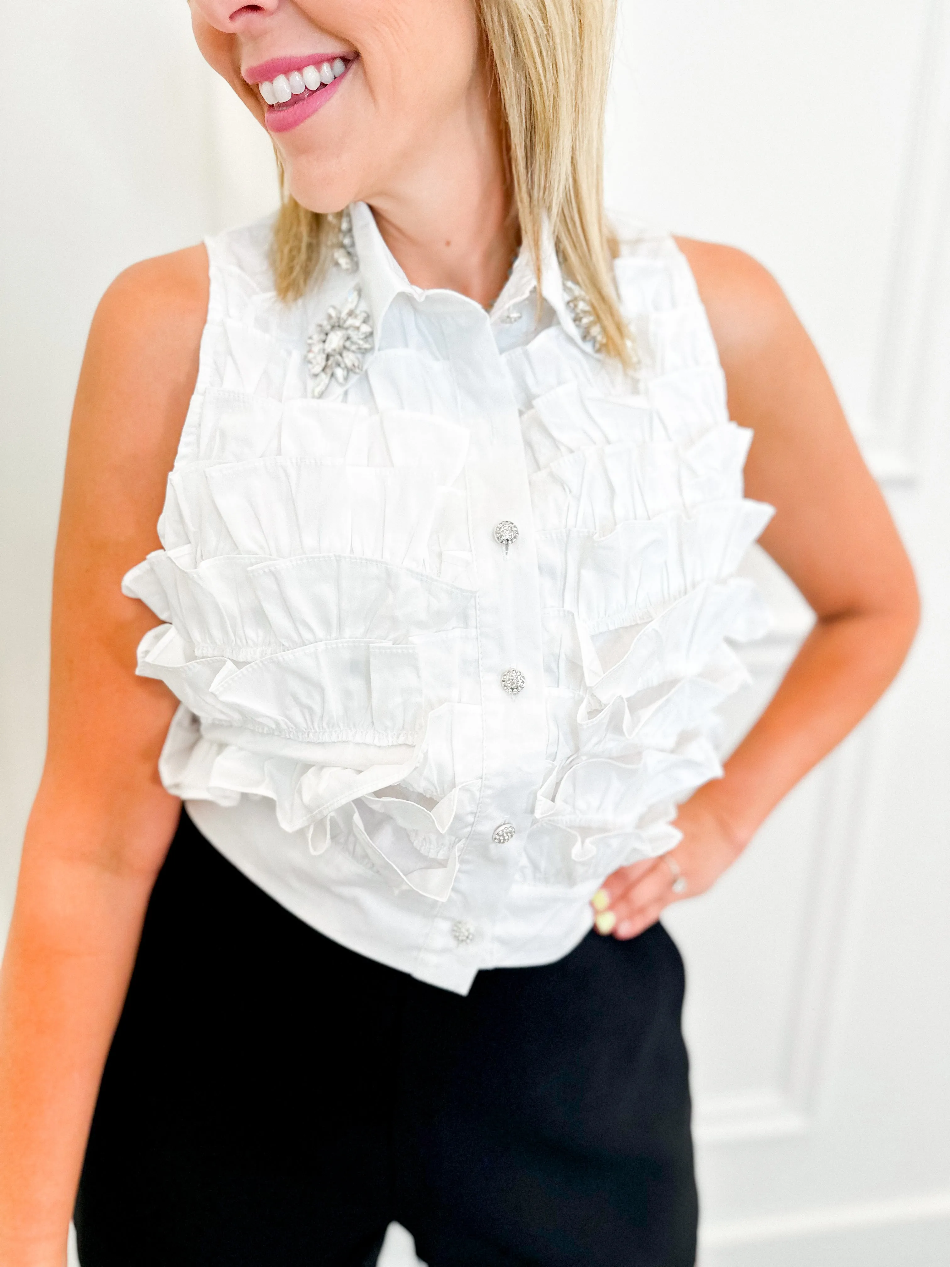 Bejeweled Ruffle Top