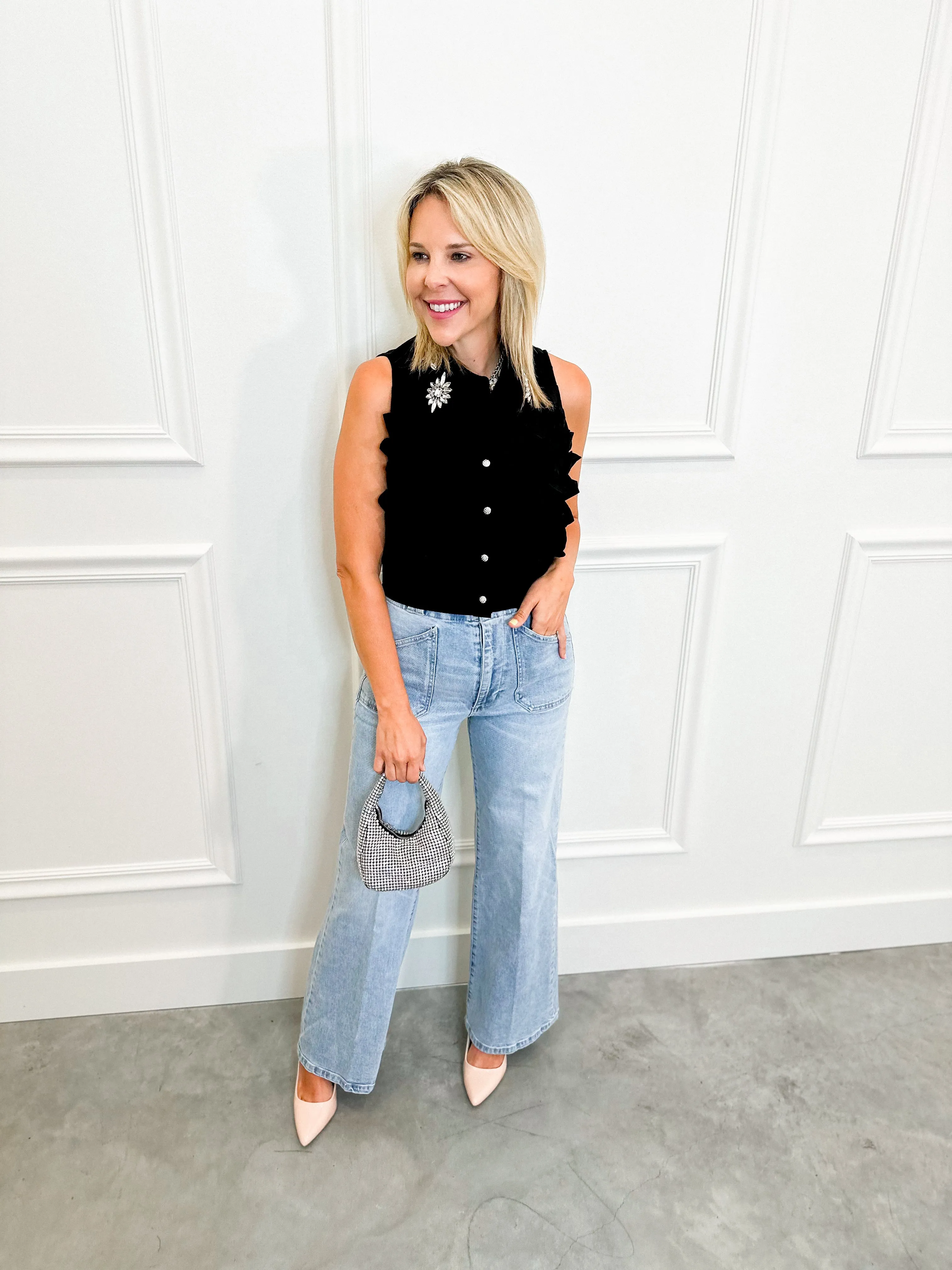 Bejeweled Ruffle Top
