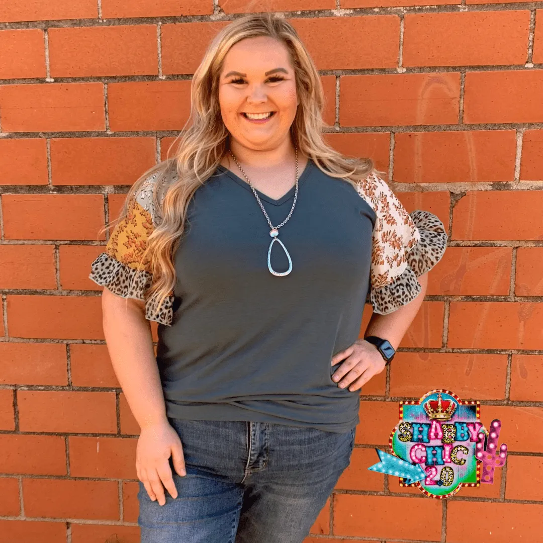 Bell Sleeve Top - Sage