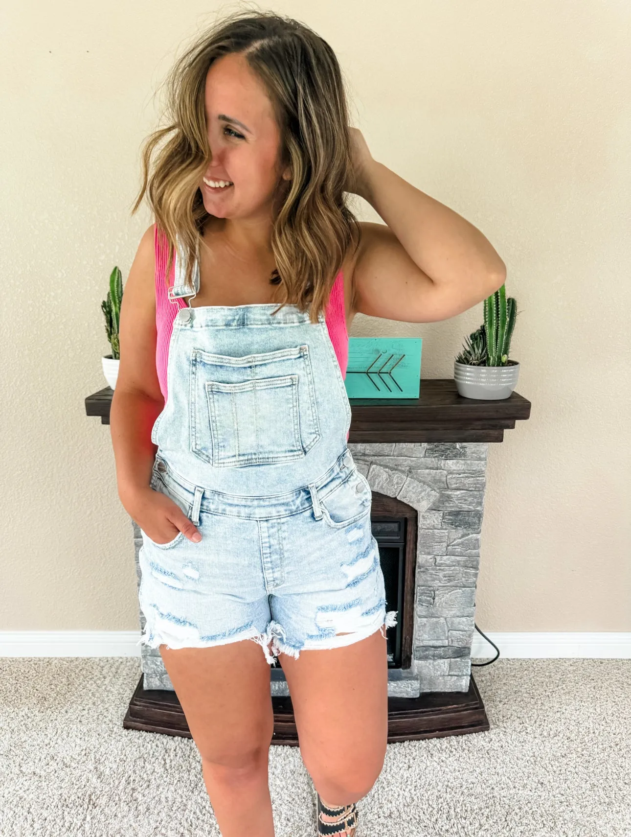 Belle Acid Washed Overalls