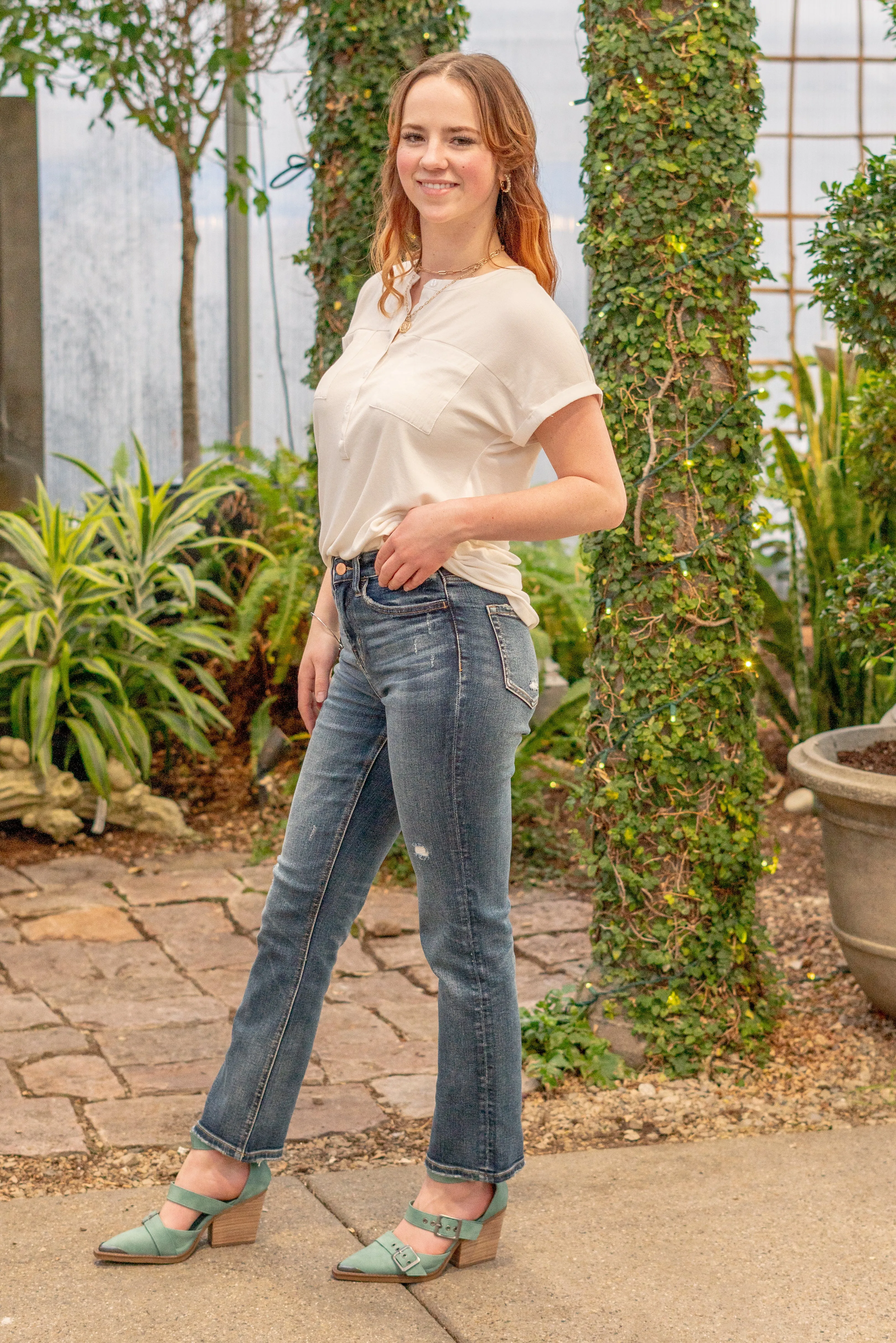 Benefactor High Rise Crop Straight