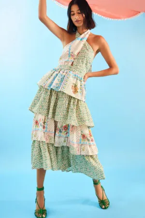 BERKLEY PATCHWORK HALTER DRESS