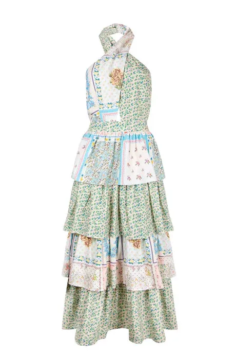 BERKLEY PATCHWORK HALTER DRESS