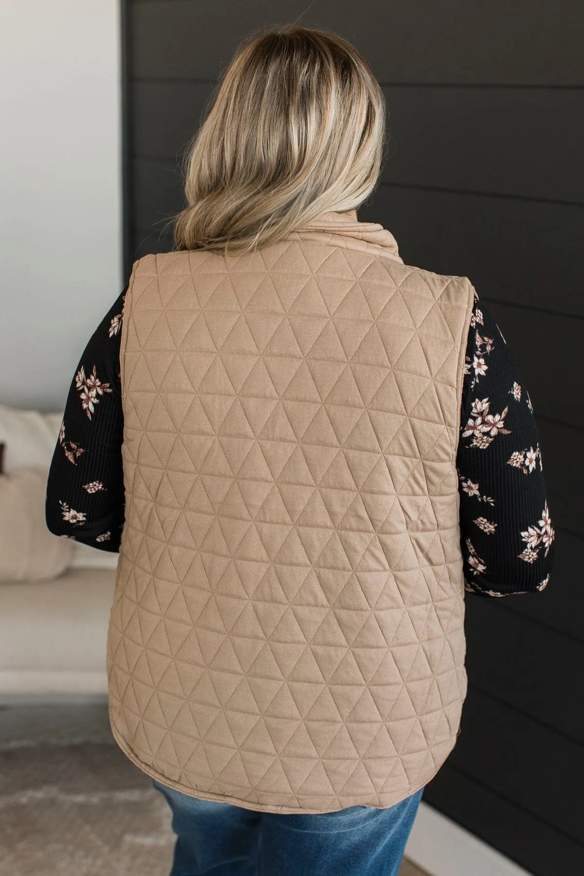 Beyond Comparison Puffer Vest- Taupe