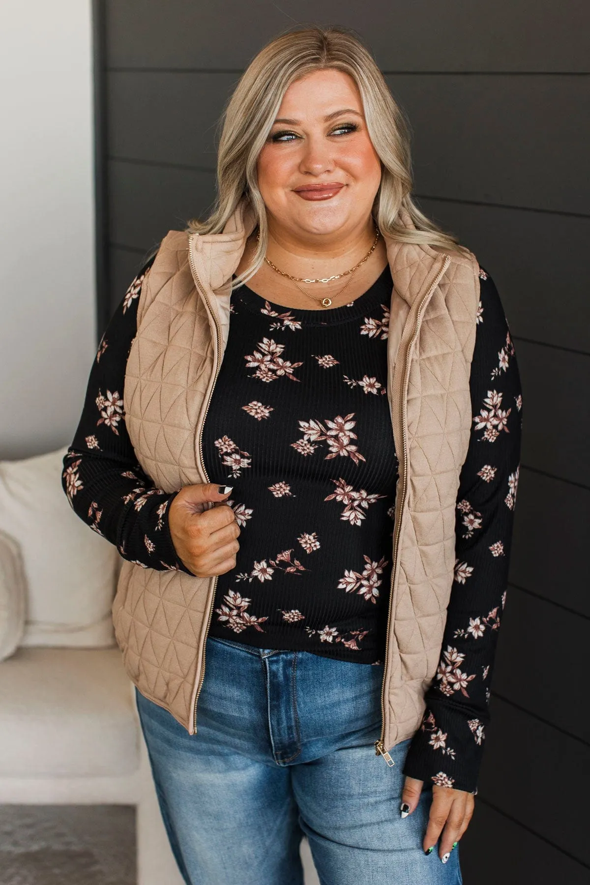 Beyond Comparison Puffer Vest- Taupe