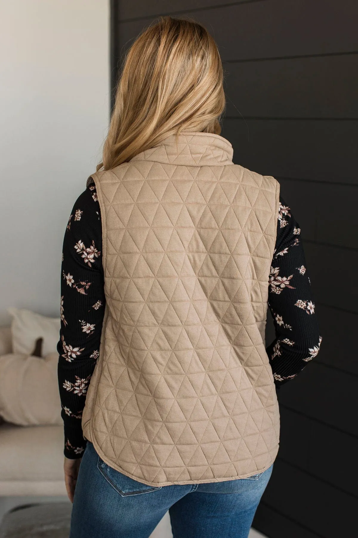 Beyond Comparison Puffer Vest- Taupe