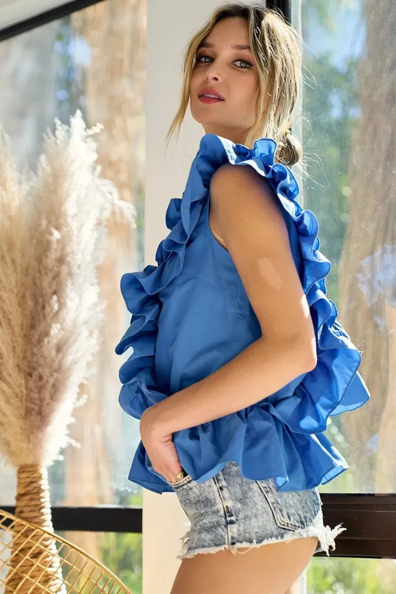 BiBi Woven Ruffled Top