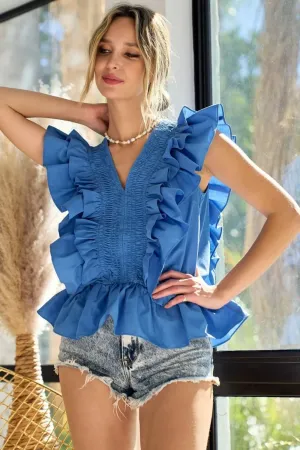BiBi Woven Ruffled Top
