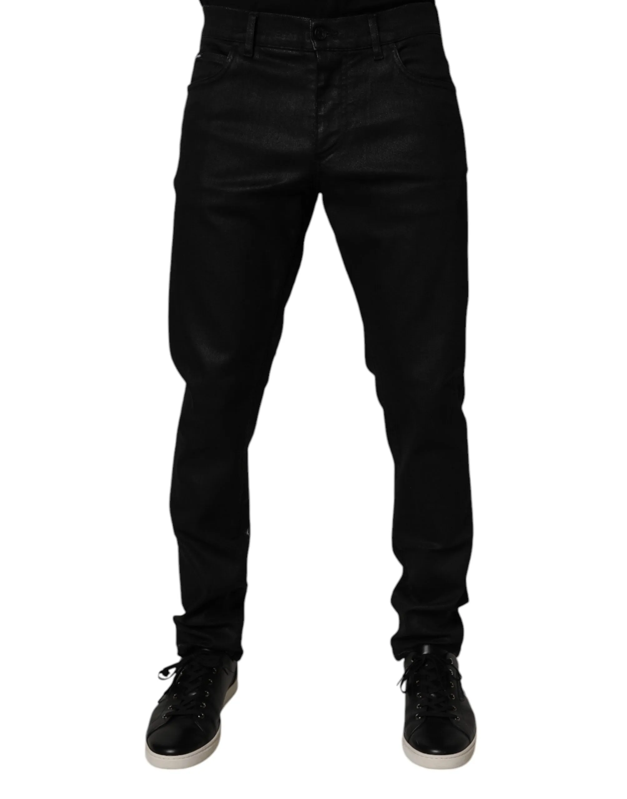 Black Cotton Stretch Skinny Men Denim Jeans