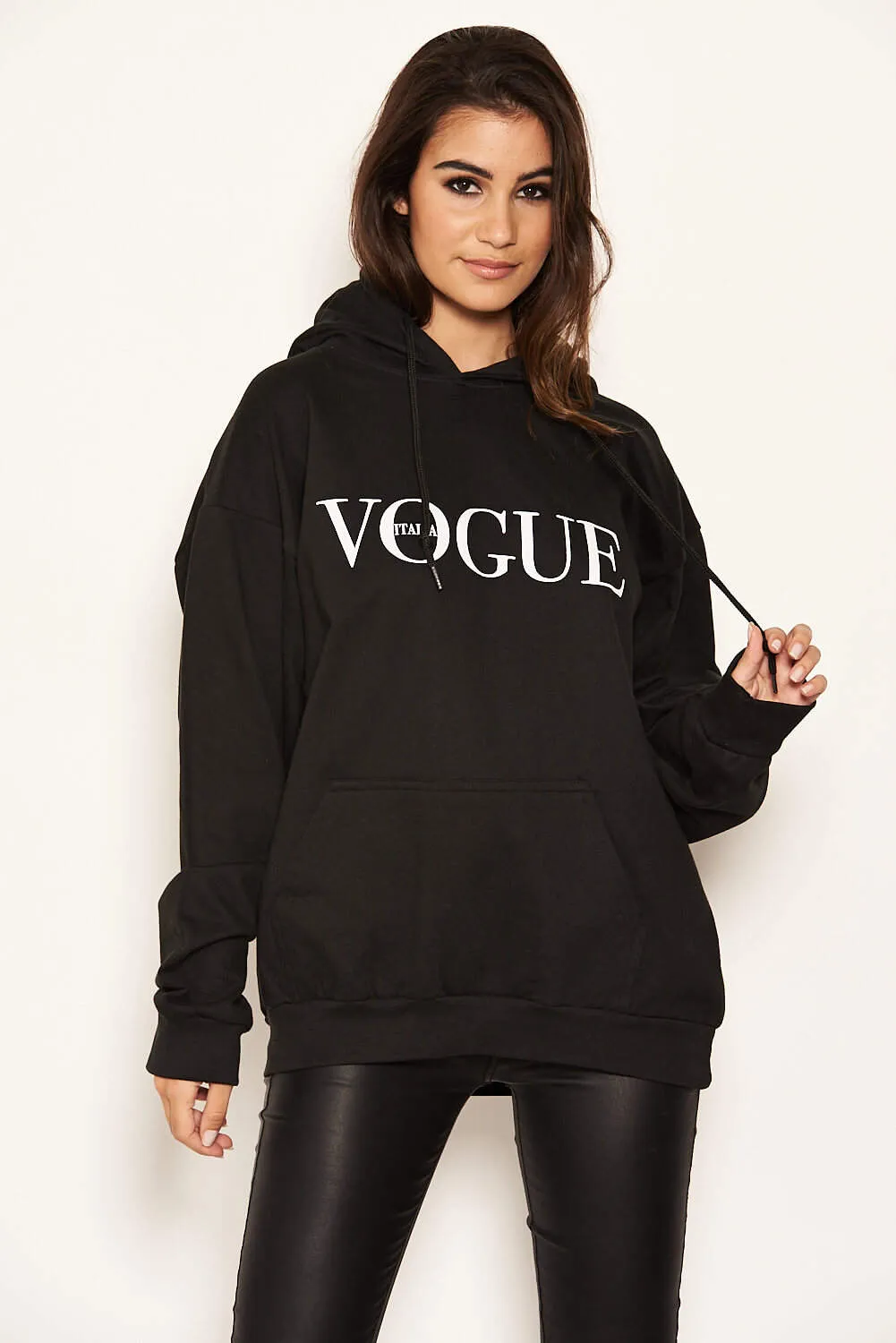 Black Printed Hoody