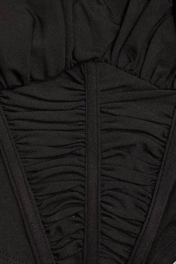 Black Ruffled Spaghetti Strap Crop Top 3/22/24 8350