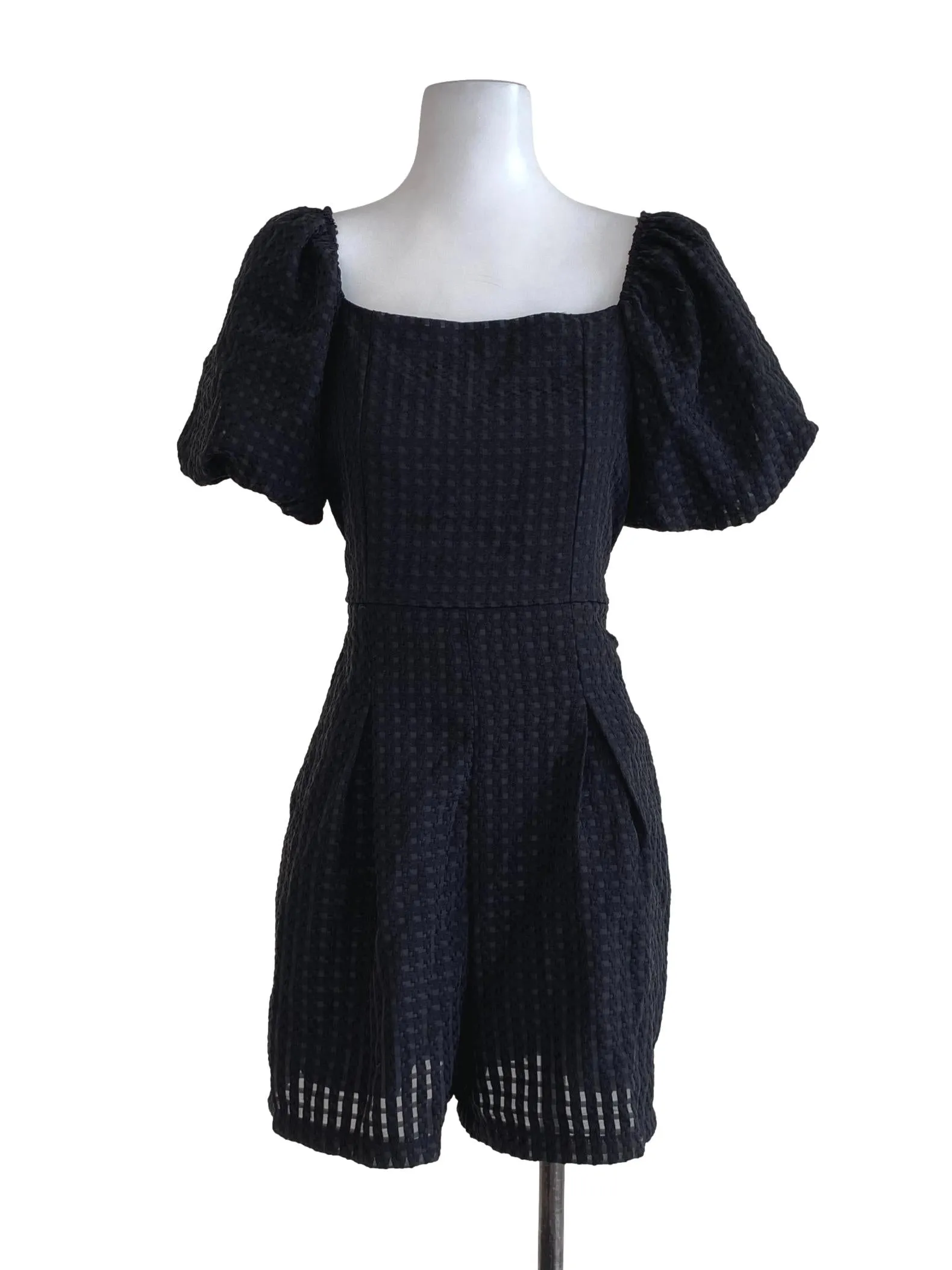 Black Shepherd Check Rompers Overalls