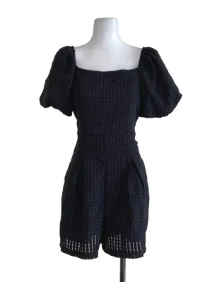 Black Shepherd Check Rompers Overalls